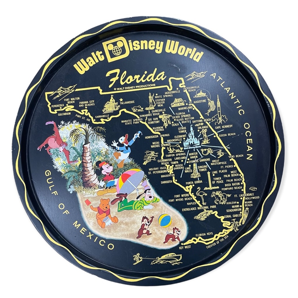 Vintage Walt Disney World Decorative Tin Tray